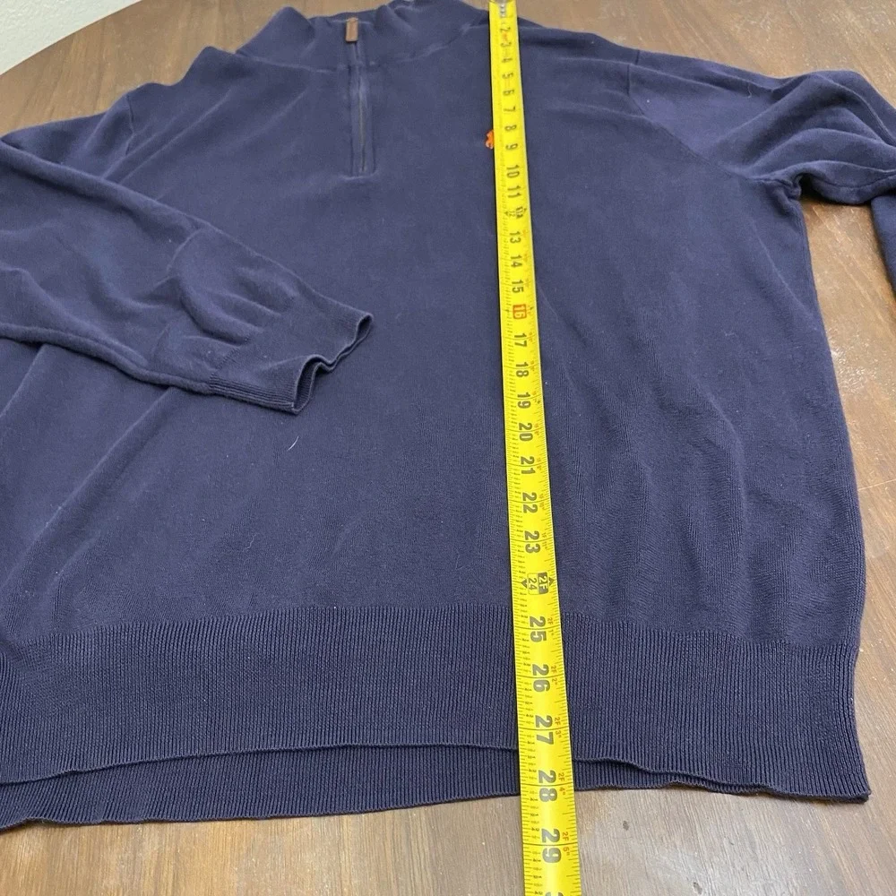 Polo Ralph Lauren Quarter Zip Pullover Mens 2XB Navy Blue Pima Cotton Sweater